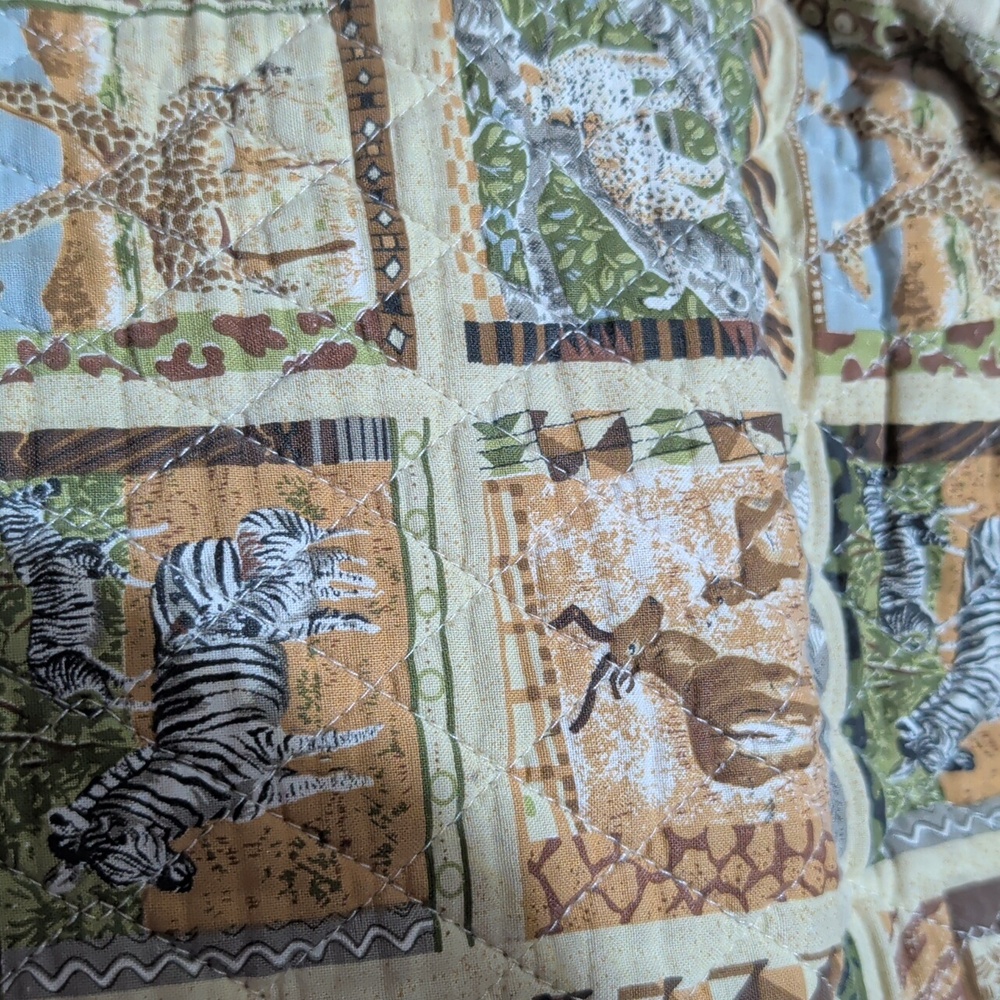 Source Unknown Quilted Patchwork Tote In Brown, T… - image 4